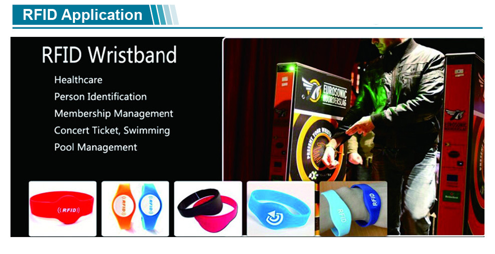 MI Band Adjustable Type 13.56Mhz RFID Silicone Wristband for Adult