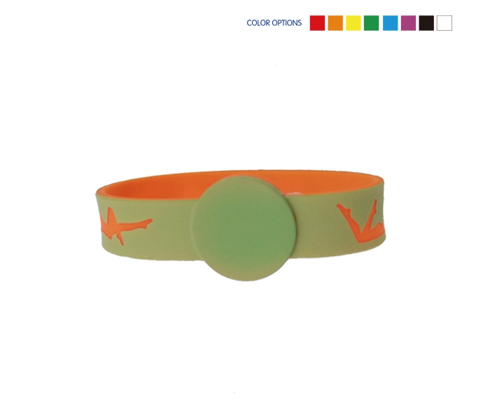  Bicolor Silicone High Frequency 13.56MHz Closed RFID Wristband